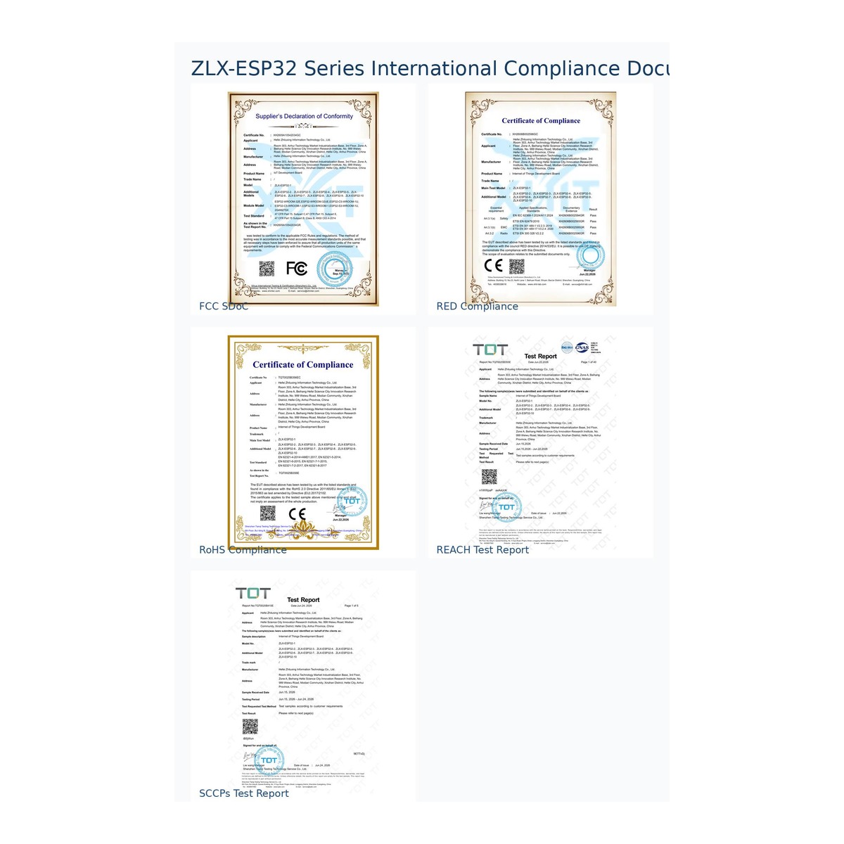 Hefei Zhiluxing ZLX-ESP32 series has completed multiple international compliance tests and continues to improve the global market product system